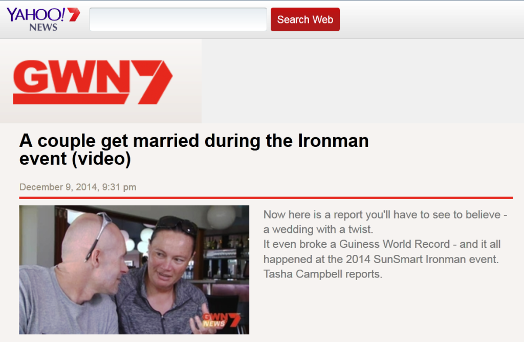 A couple get married during the Ironman event (video) - Yahoo! NEWS aired on GWN7